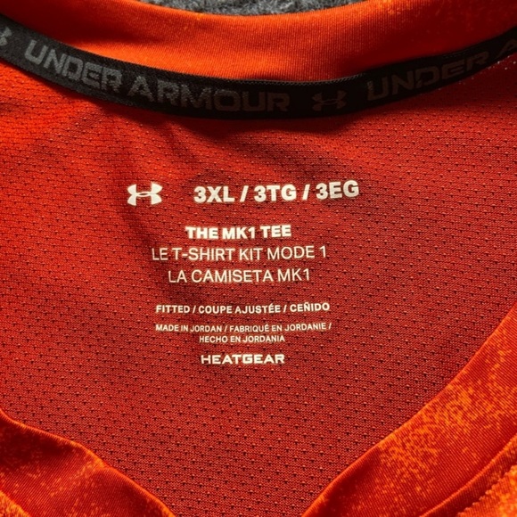 Under Armour MK1 Tee Orange 3XL Athletic Fitted Shirt Men’s - Picture 5 of 5